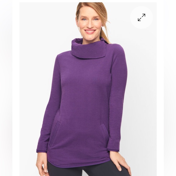 Talbots split neck tunic pullover small dot - Picture 1 of 13